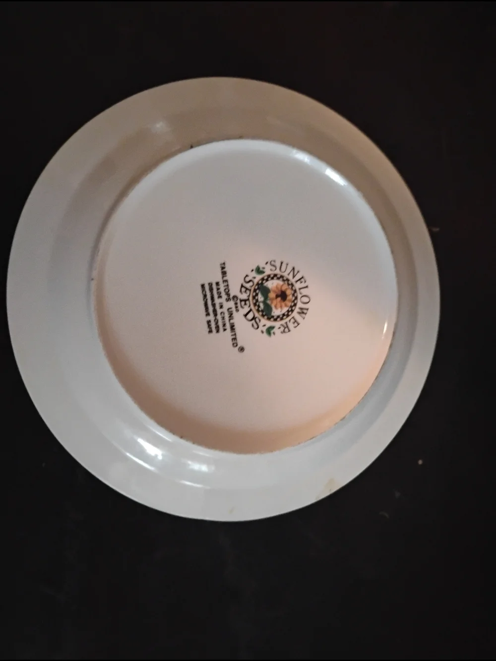 Hand-Painted Sunflower Dinner Plate - Green and Yellow